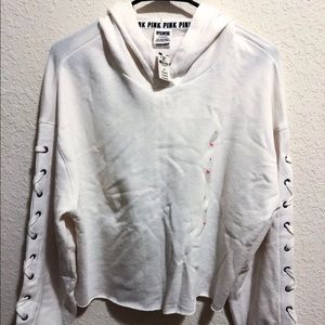 Pink vs large cropped hoodie